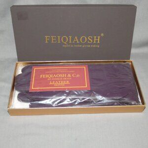 FEIQIAOSH Lined Purple Leather Gloves size XL New in Original Box